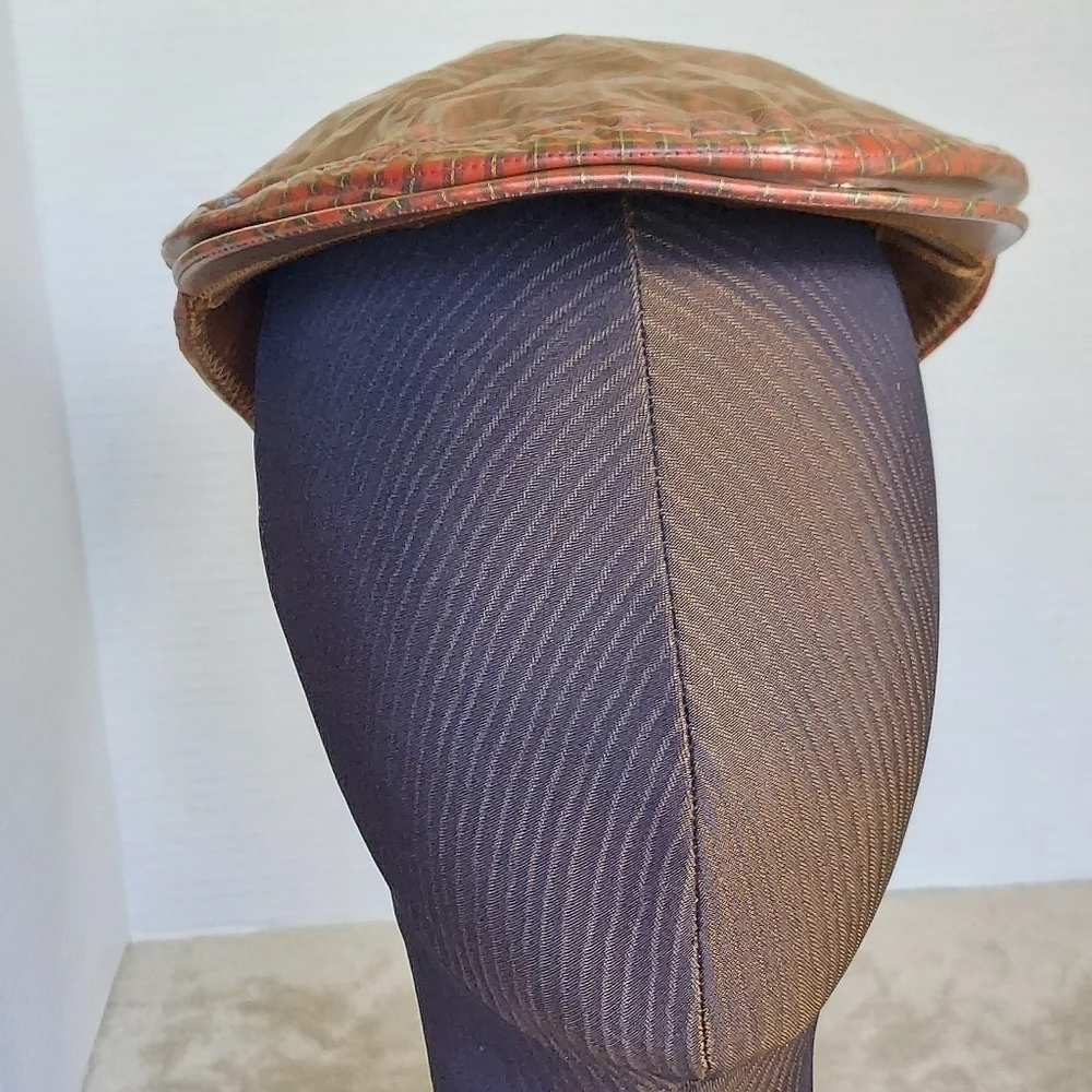 Vtg Red Plaid Cort Rain Cap by Cort Exclusive to J.L.‎ Hudson Adjustable Strap
